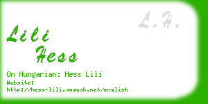 lili hess business card